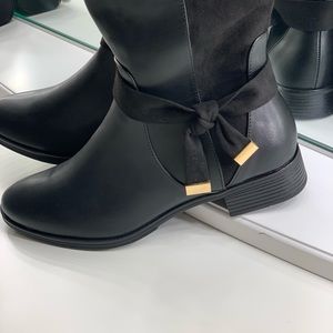 Black velvety Knee High Riding Boot!